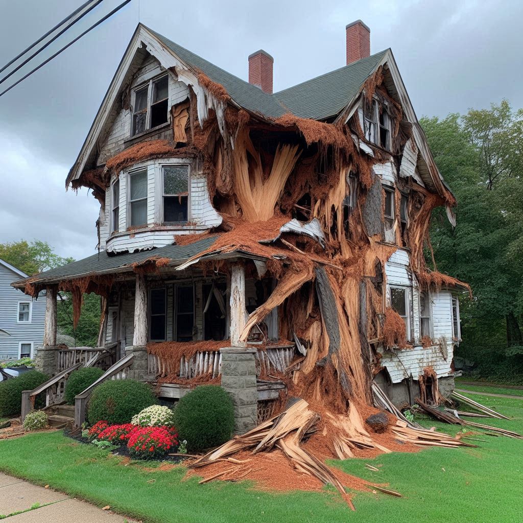 Signs Your Lincoln Home Needs a Tree Inspection Damaged tree on an Lincoln home showing signs of disease and decay